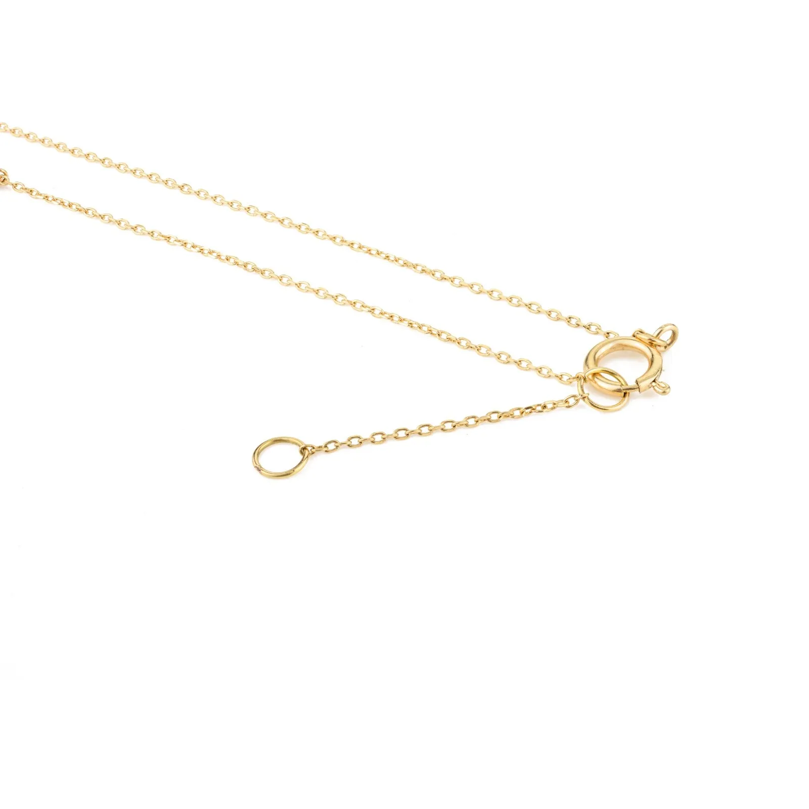 18K Solid Yellow Gold Ruby Station Necklace