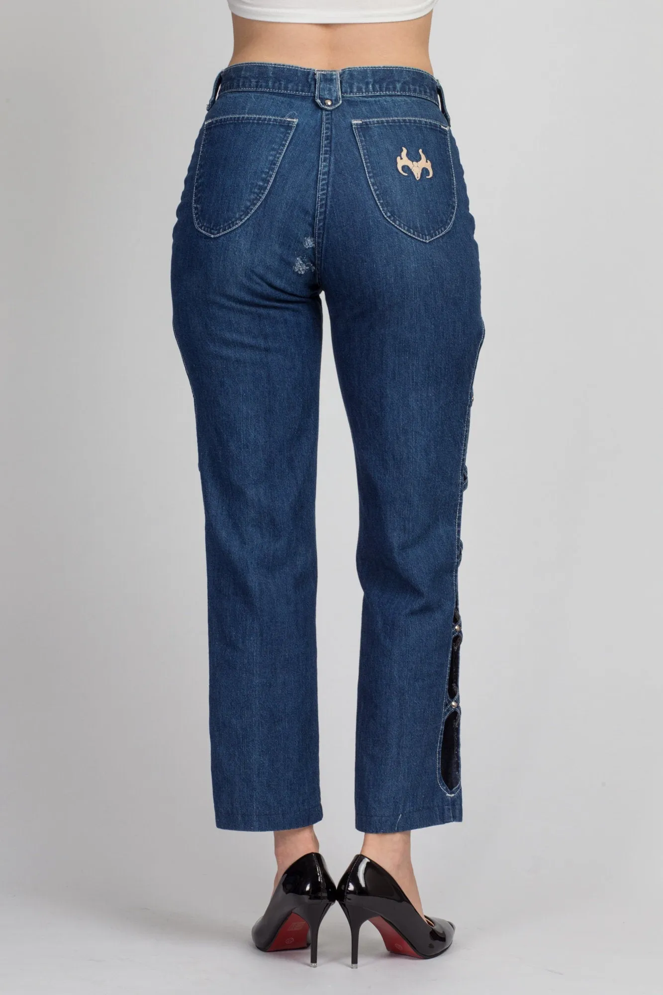 80s Frederick's Of Hollywood Cut Out Jeans - Medium, 28"