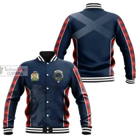 Abernethy Tartan Baseball Jacket with Family Crest and Lion Rampant Vibes Sport Style