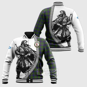 Adam Tartan Clan Crest Baseball Jacket with Highlander Warrior Celtic Style