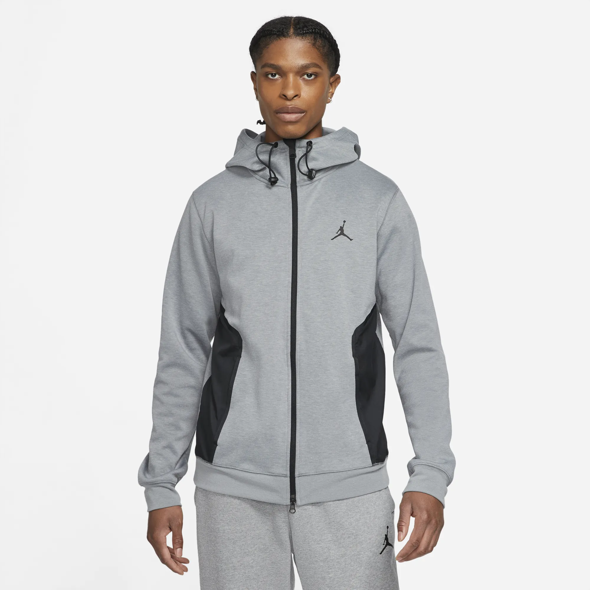 Air Jordan Mens Dri-Fit Air Fleece Full-Zip Hoodie 'Carbon Heather'