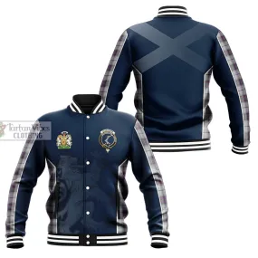Alexander of Menstry Dress Tartan Baseball Jacket with Family Crest and Lion Rampant Vibes Sport Style
