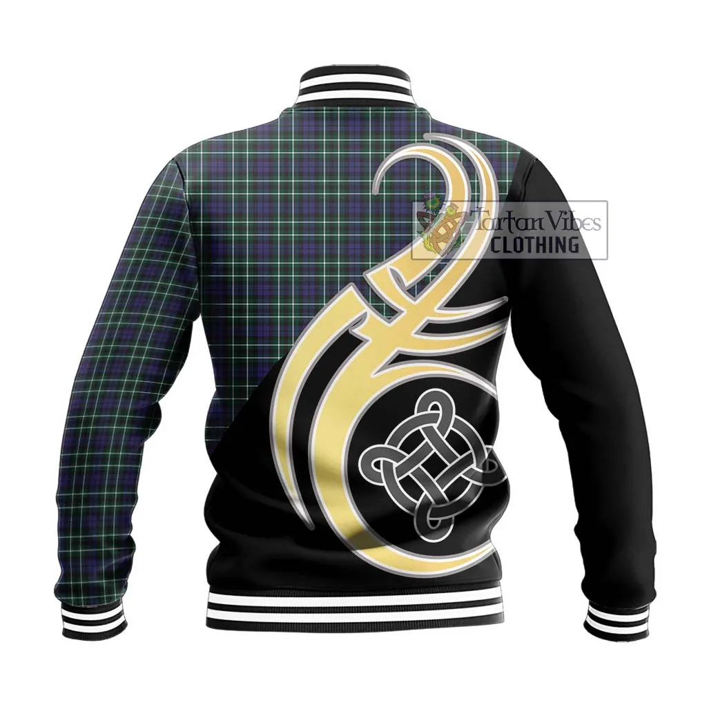 Allardice Tartan Baseball Jacket with Family Crest and Celtic Symbol Style
