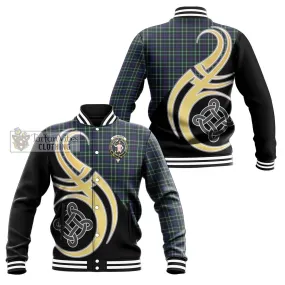 Allardice Tartan Baseball Jacket with Family Crest and Celtic Symbol Style