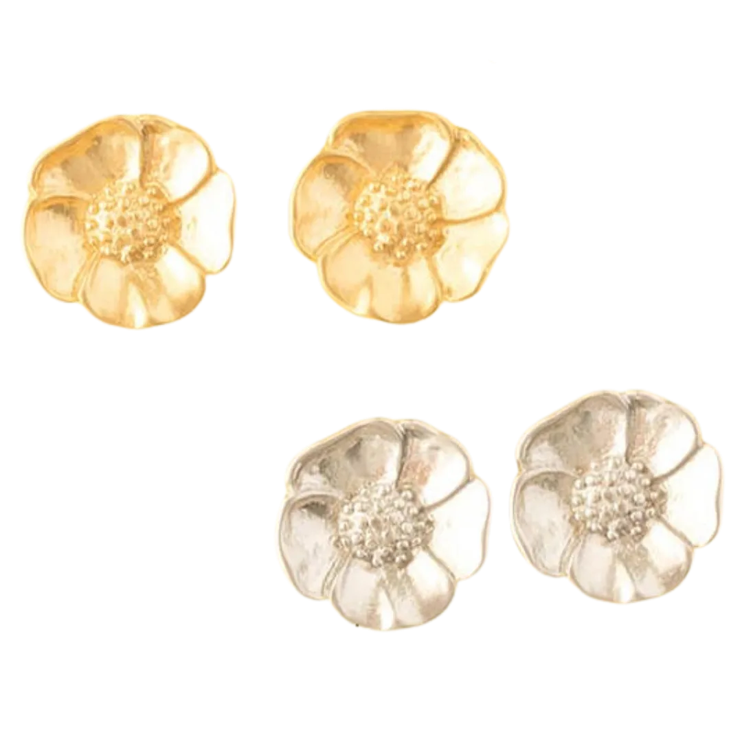 Anemone Flower Post Earring
