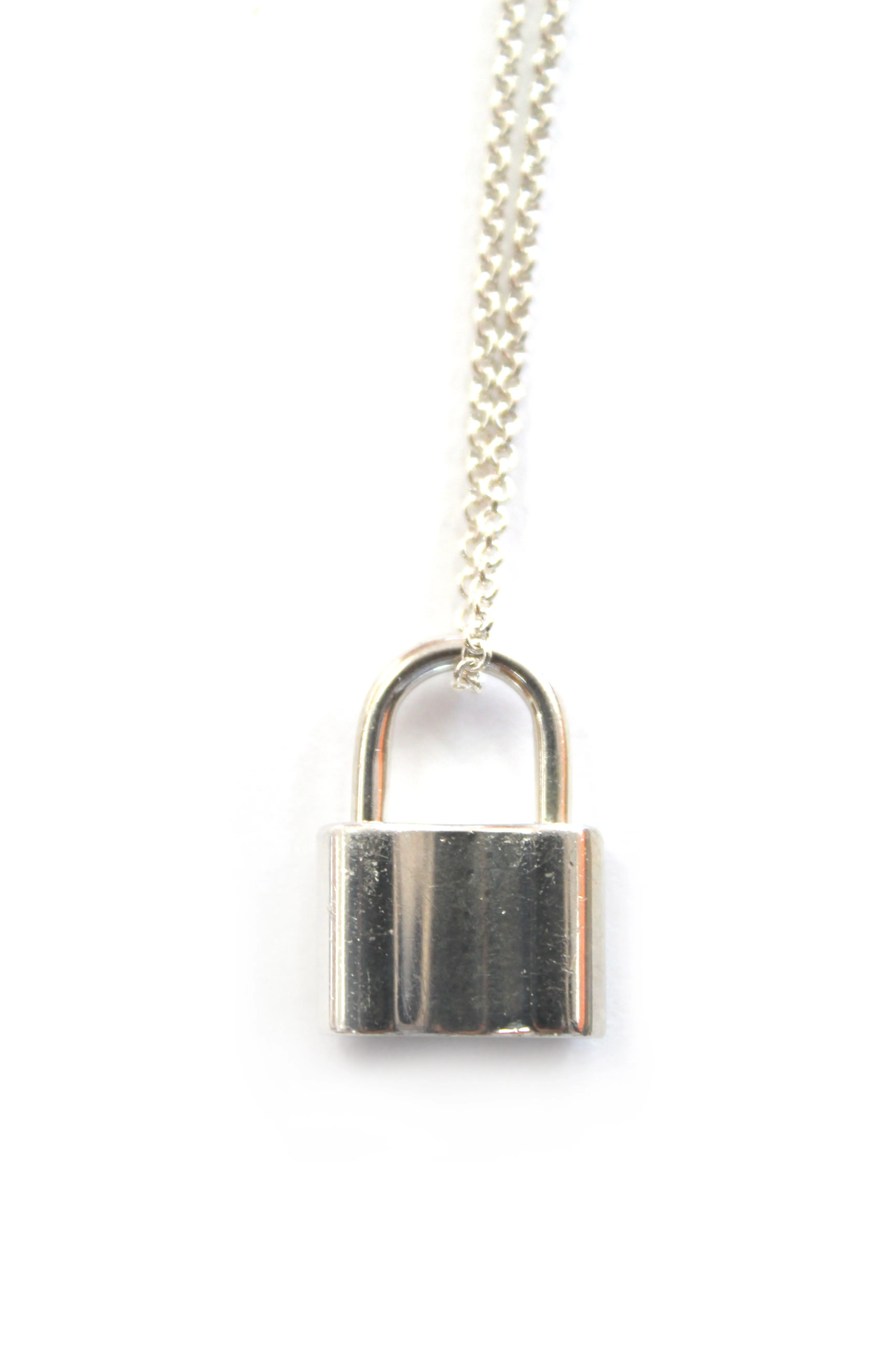 Authentic Tiffany & Co. Sterling Silver Lock Pendant Necklace