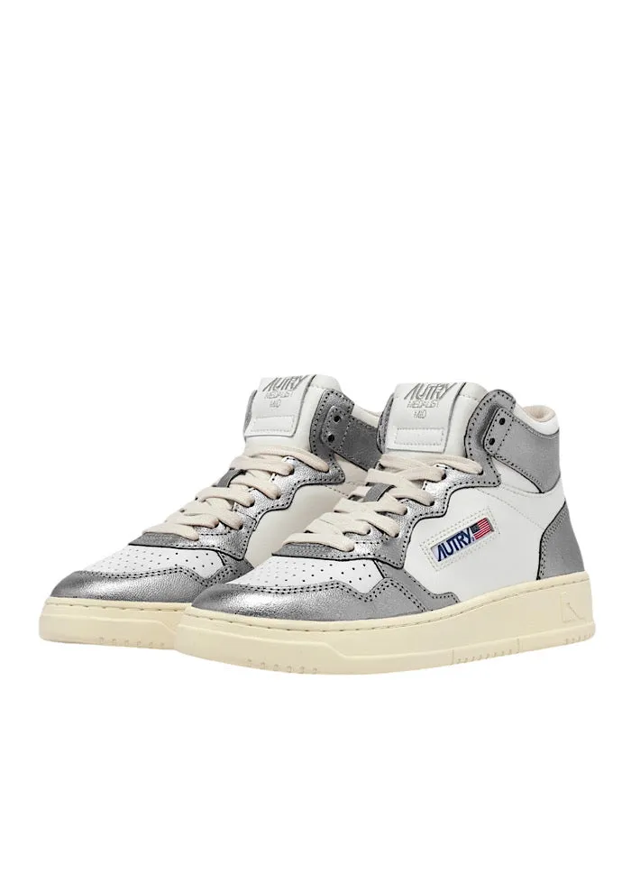 AUTRY Medalist Mid Bicolor White/ Steel Metallic