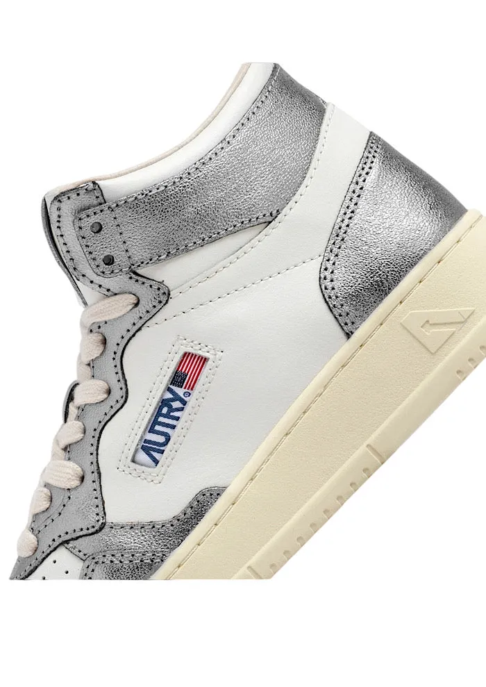 AUTRY Medalist Mid Bicolor White/ Steel Metallic