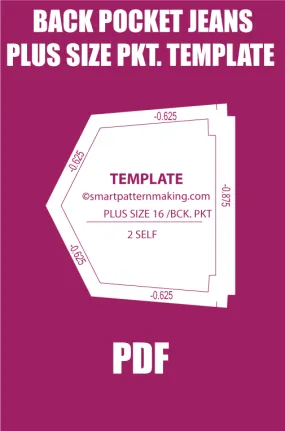 Back Pocket Jeans Plus Size Jeans Pocket Template