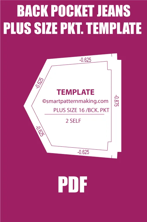 Back Pocket Jeans Plus Size Jeans Pocket Template