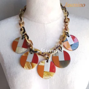 Charming Buffalo Horn Necklace J17865, Made by Natural Material