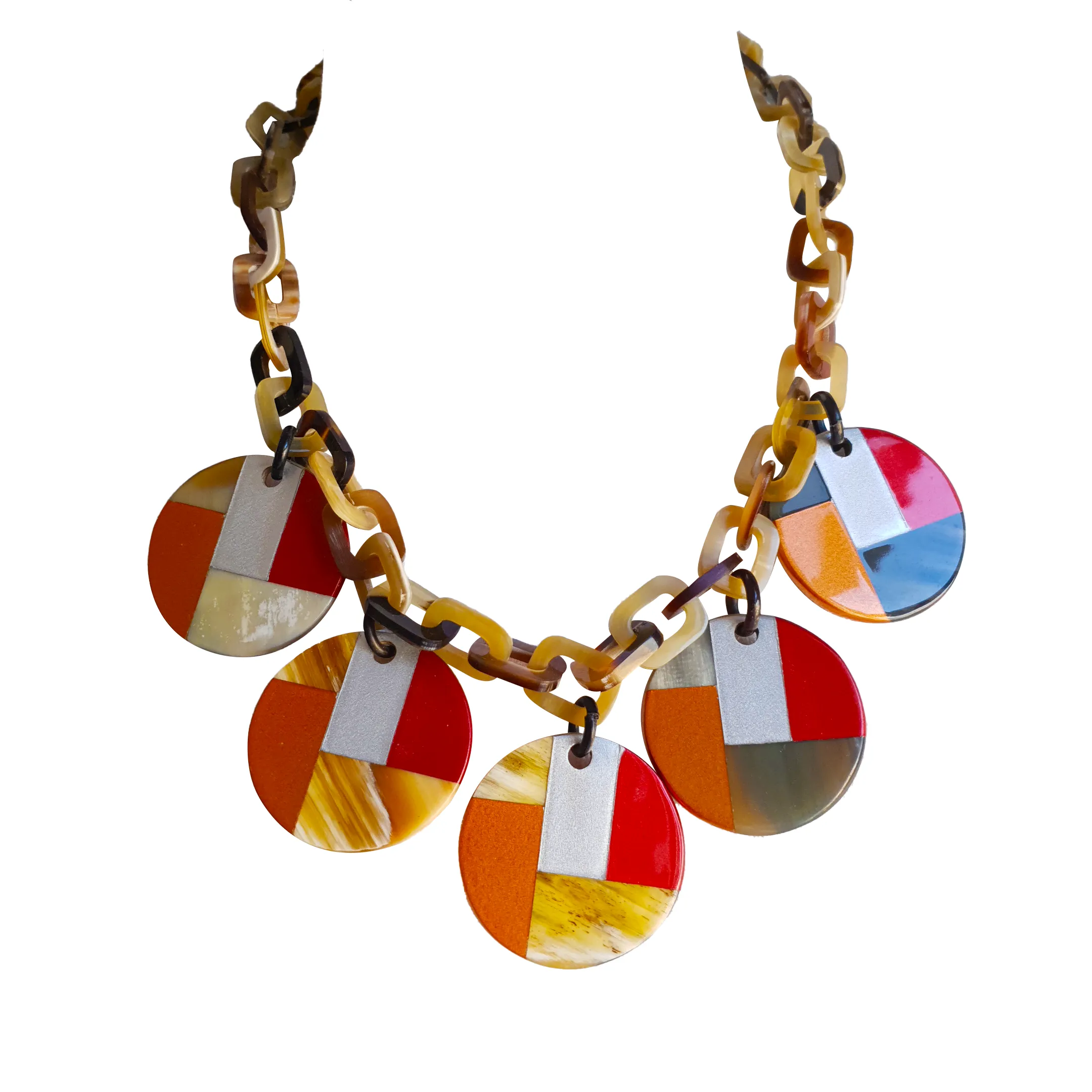 Charming Buffalo Horn Necklace J17865, Made by Natural Material