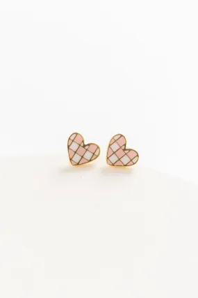 Cove Checker Heart Earring