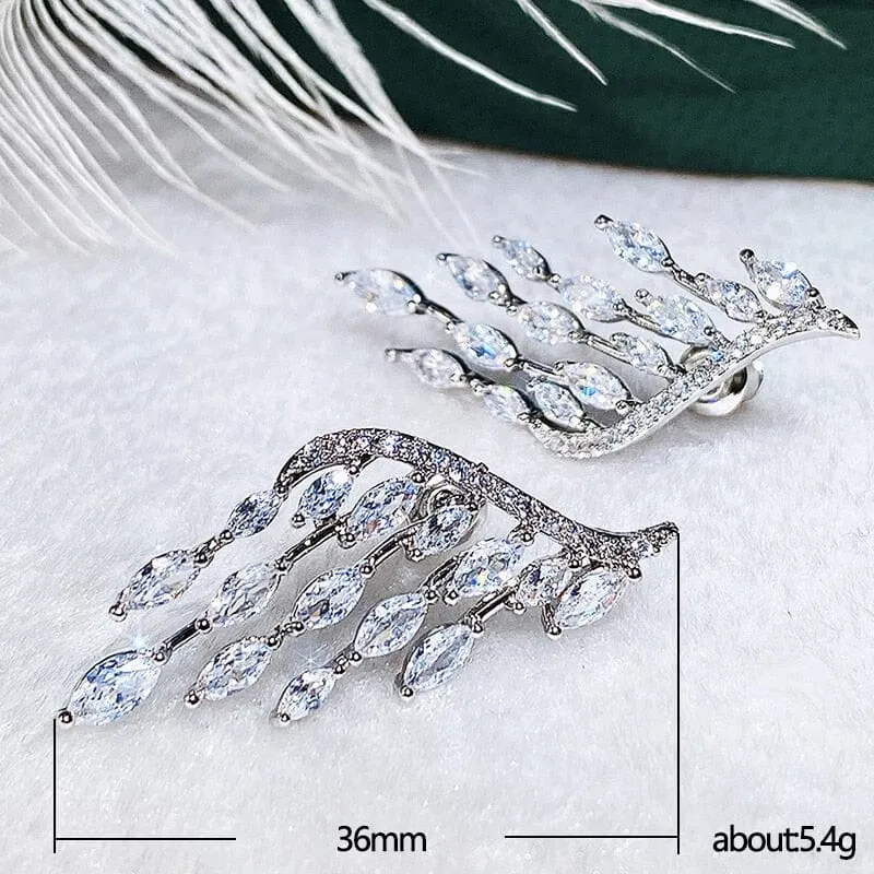 Gorgeous Angel Wings Bling Bling Stud Earrings