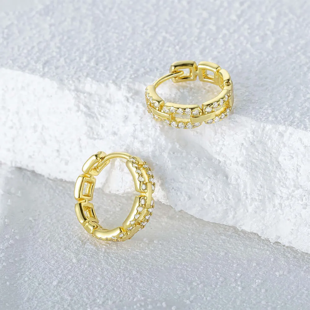 Hip Hop CZ Diamond Huggie & Hoop Earrings