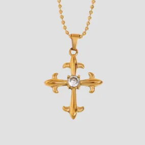 Lumiere Cross Pendant 18k Gold Necklace