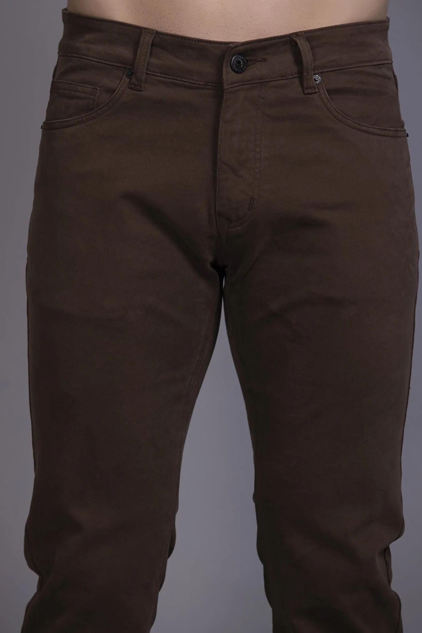 Men Colored jeans Slimfit-Dark Brown