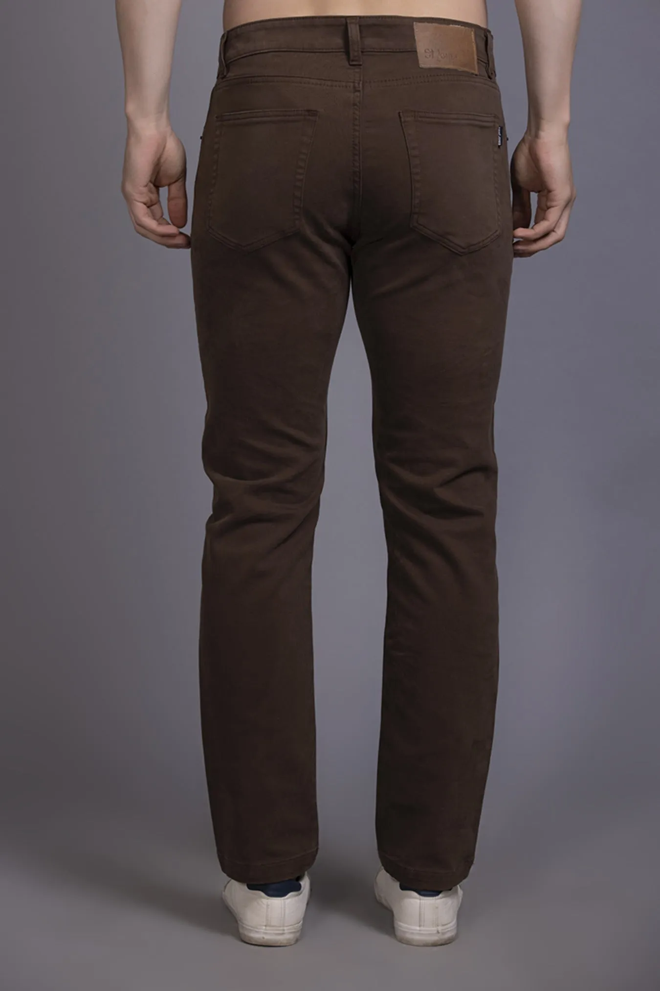Men Colored jeans Slimfit-Dark Brown
