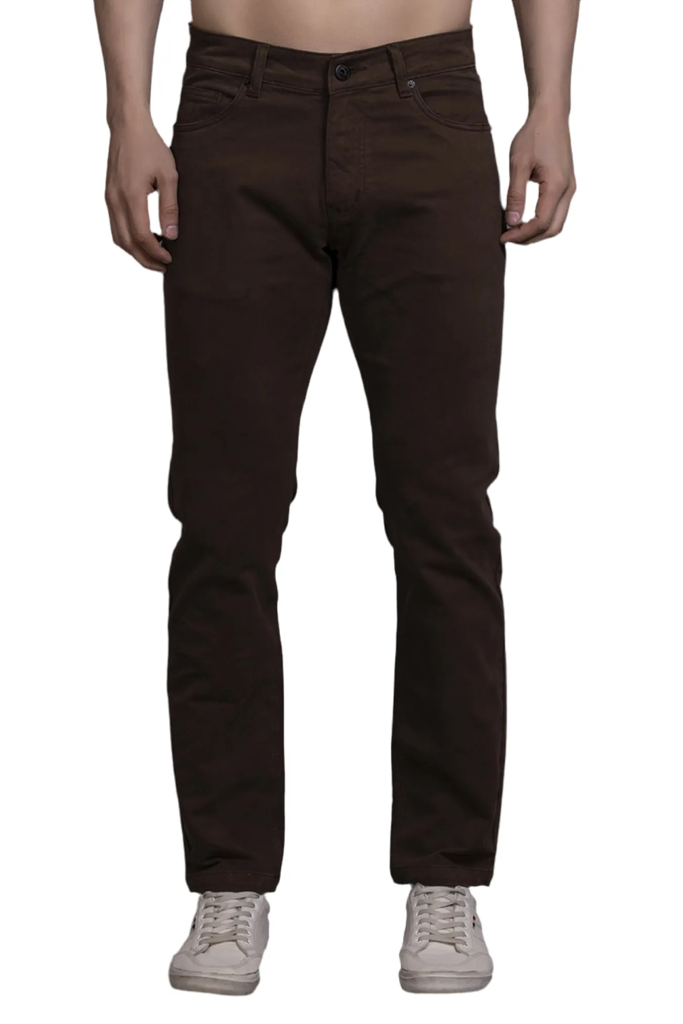 Men Colored jeans Slimfit-Dark Brown