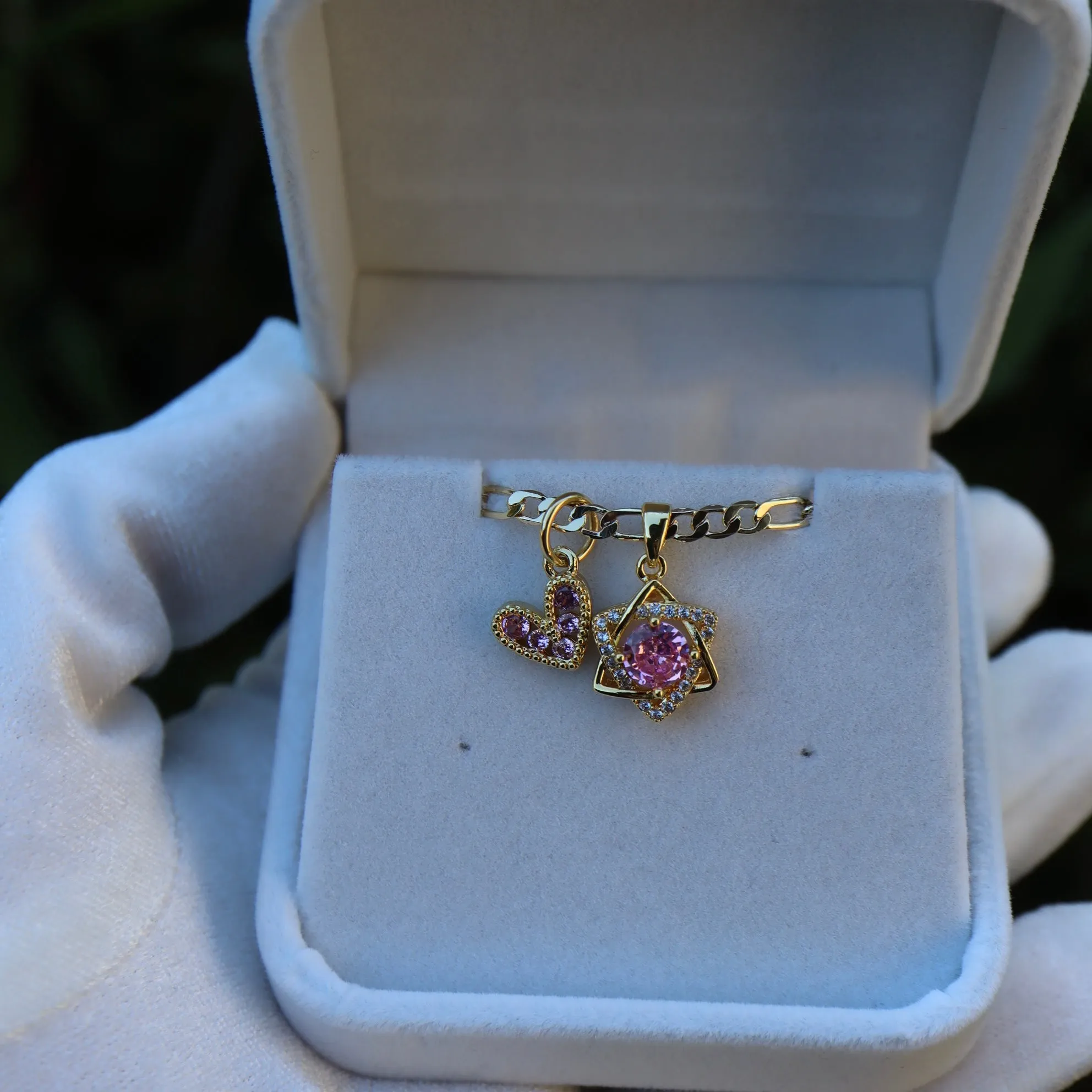 Mini Pink Charm Necklace