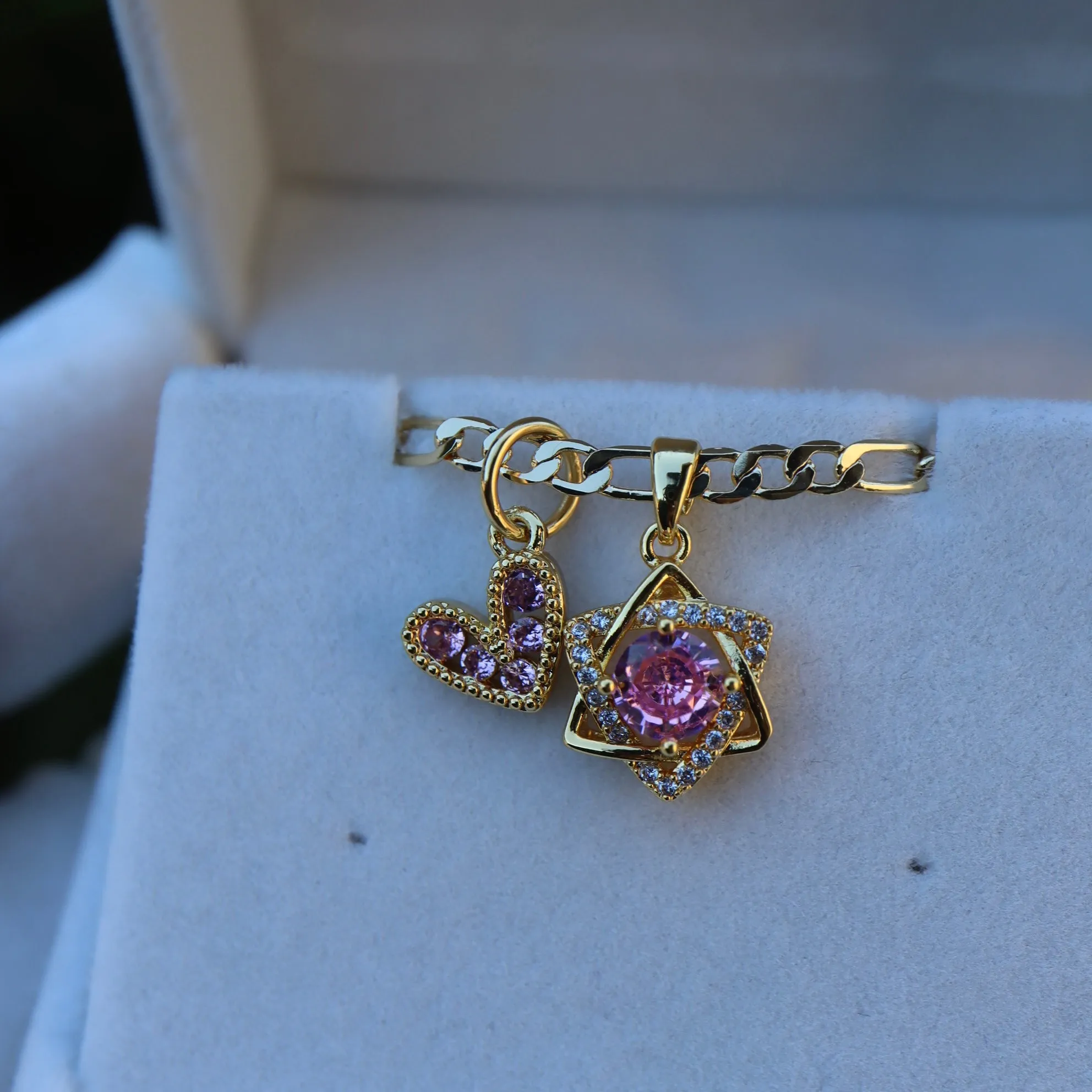 Mini Pink Charm Necklace