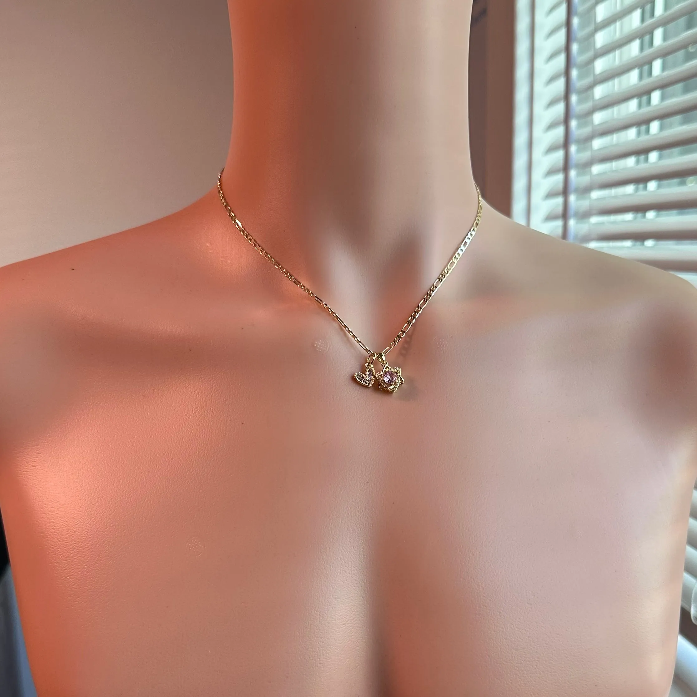 Mini Pink Charm Necklace
