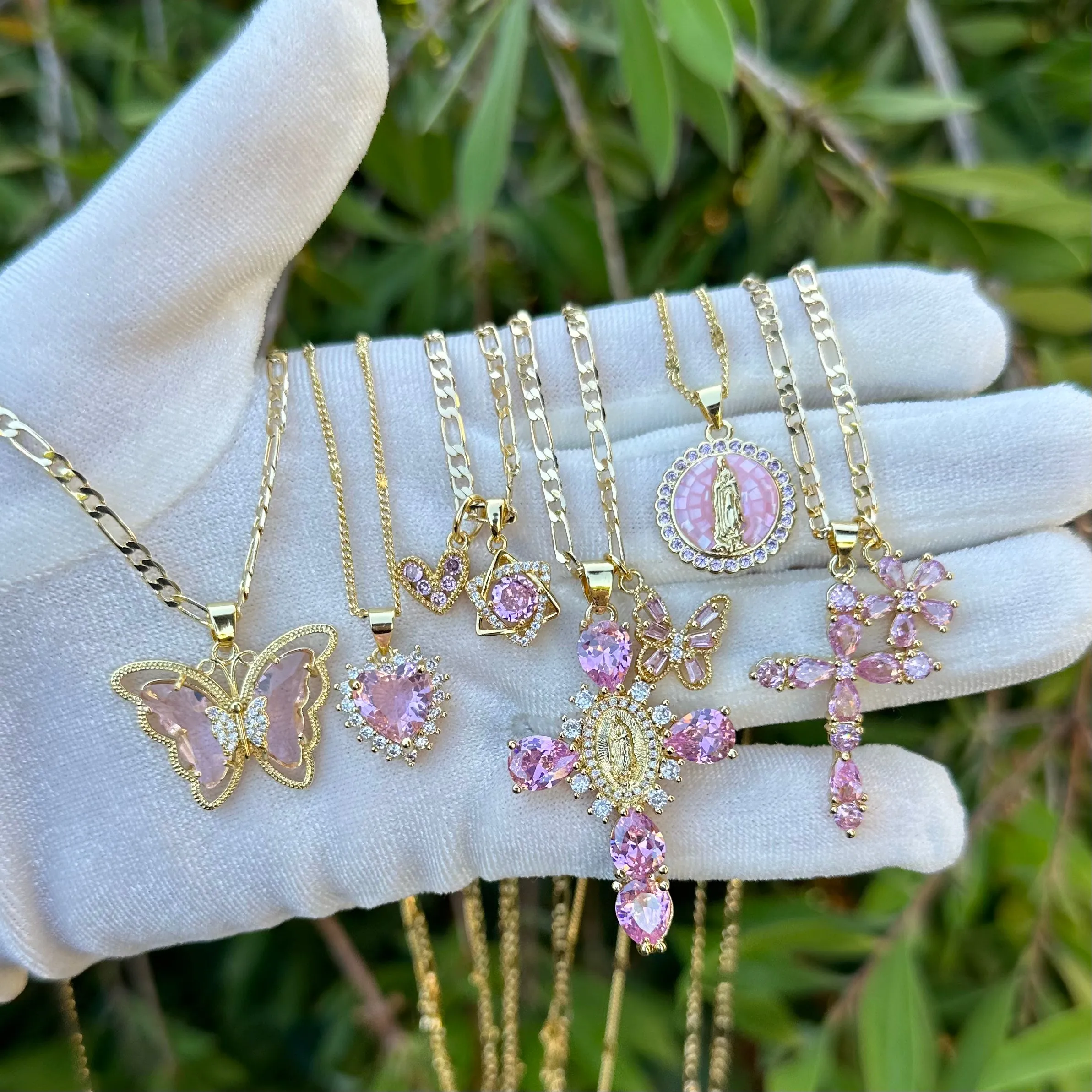 Mini Pink Charm Necklace
