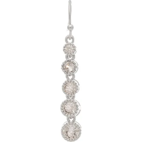 Silver Clear Crystal Drops Earrings