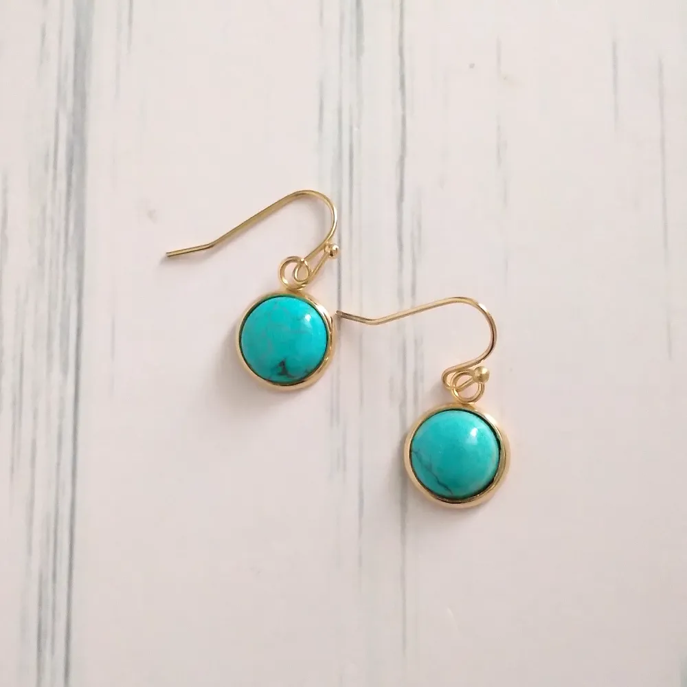 Turquoise Single Drop Hook Earrings
