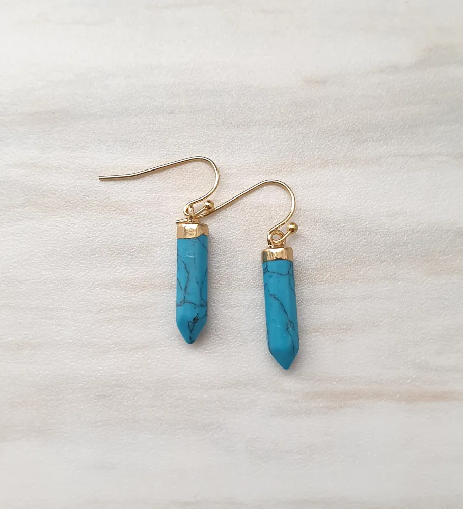 Turquoise Single Drop Hook Earrings