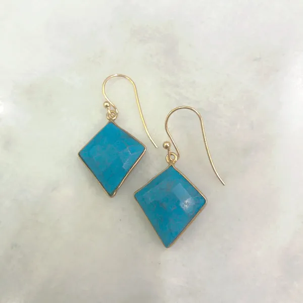 Turquoise Single Drop Hook Earrings