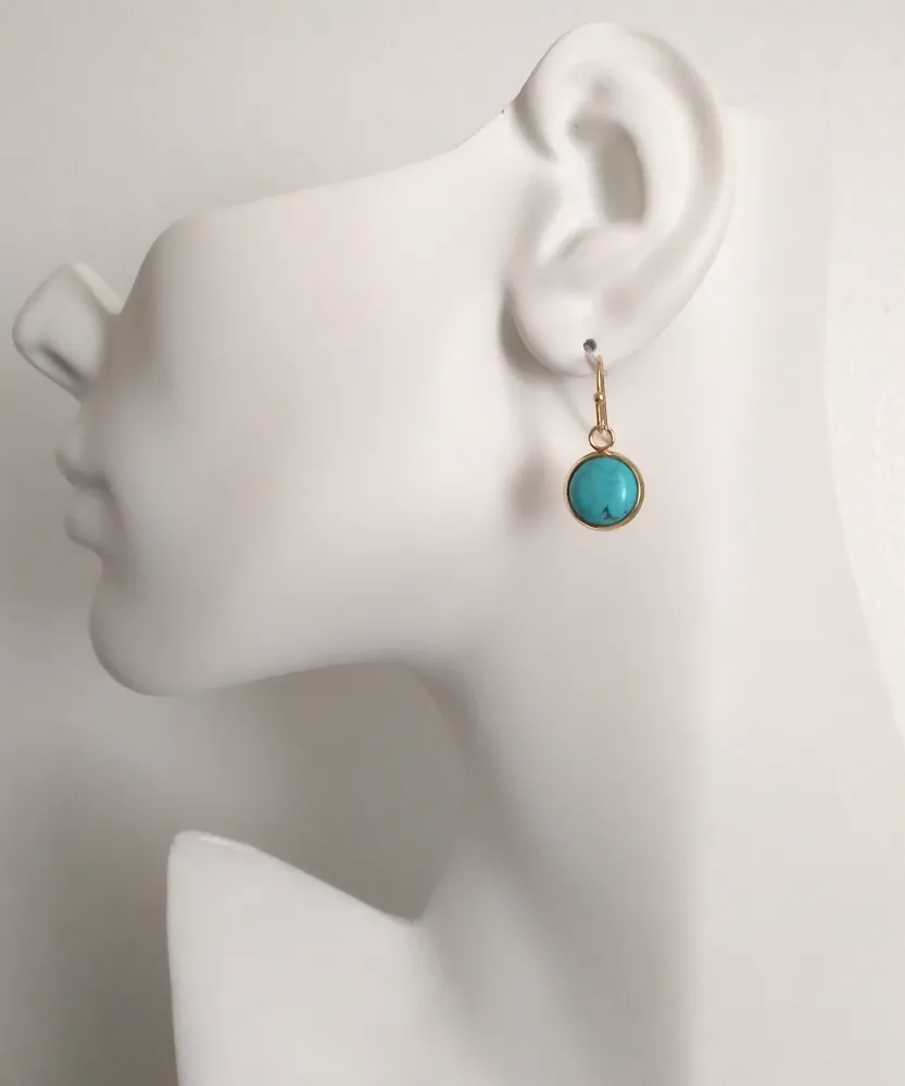 Turquoise Single Drop Hook Earrings