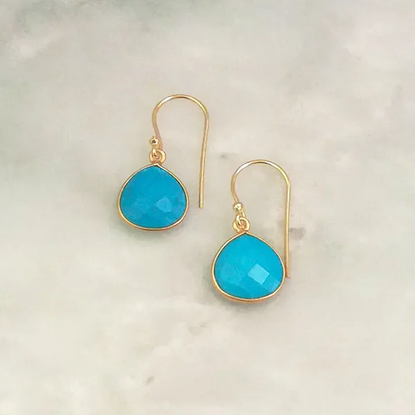 Turquoise Single Drop Hook Earrings