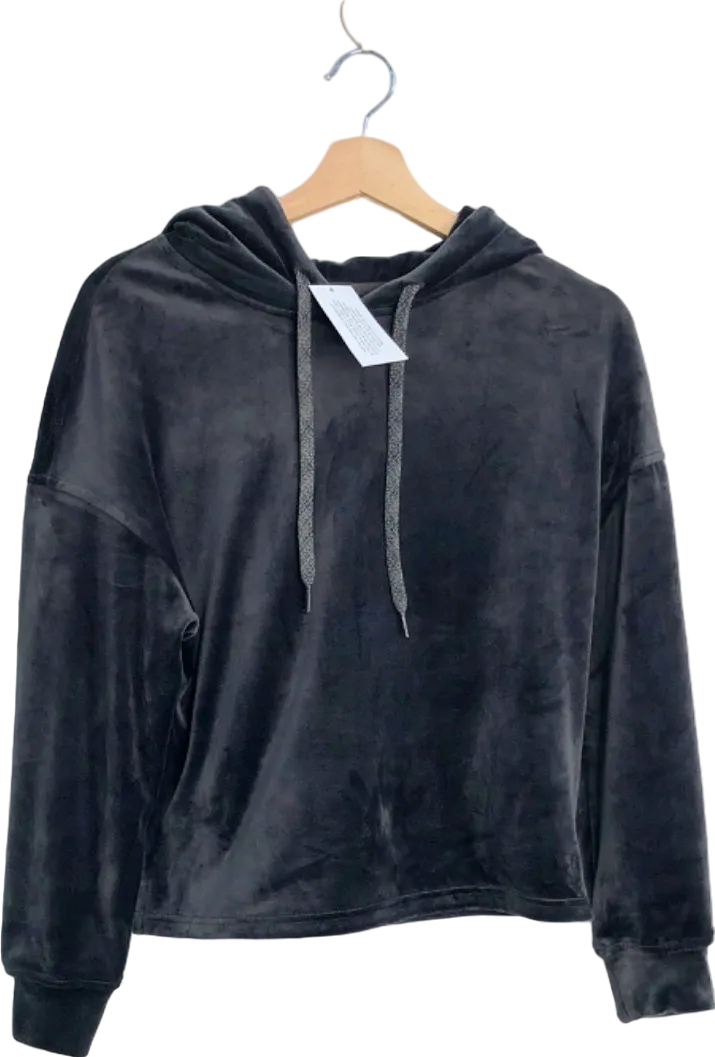 UK XS UGG Grey Velvet Belden Overhead Loungewear Hoody - Optimized E-commerce Product with Modifiers