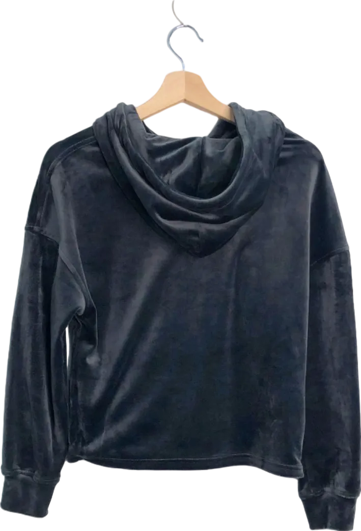 UK XS UGG Grey Velvet Belden Overhead Loungewear Hoody - Optimized E-commerce Product with Modifiers